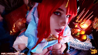 Смотри, как вытекает кремпай — это я в сучку из Геншина накончал